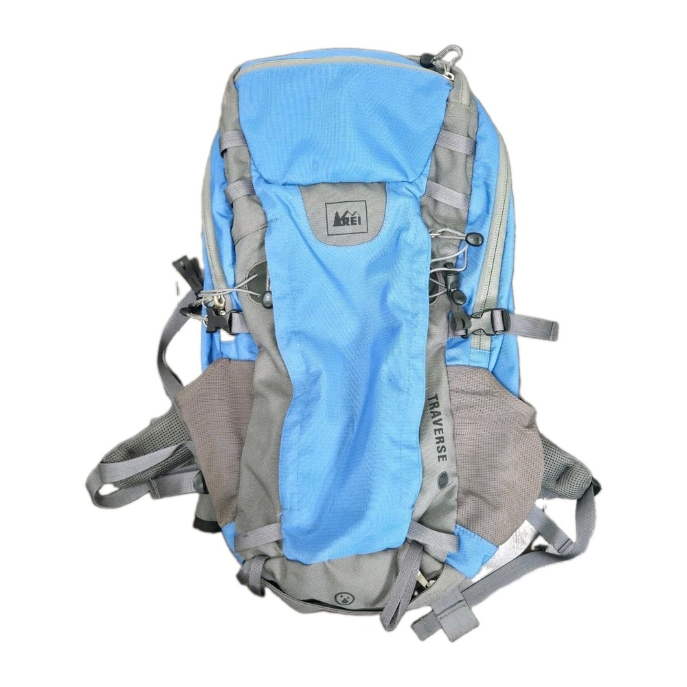 REI Traverse 30 Backpack  Hiking Hydration Compatable Blue 20×10×8.5 Rain Shield